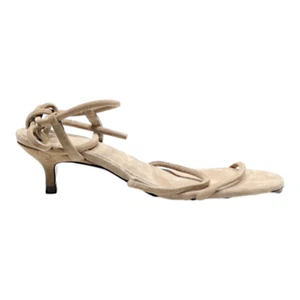 MASSIMO DUTTI Strappy Heels Beige Suede Womens UK 7 - Picture 1 of 6