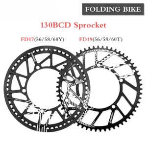 130BCD Fold Bicycle Chainrings 56Y 58Y 60Y Sprocket 56T 58T 60T Tooth Plate  - Picture 1 of 30