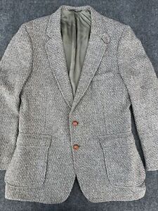 Tailored Classics 70s Vtg Levi Wool Blazer 42L  2 Button Leather Elbow