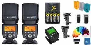 Yongnuo YN-560IV 2PC Wireless Flash Speedlite Pro Kit + YN560-TX Pro For Nikon - Picture 1 of 12