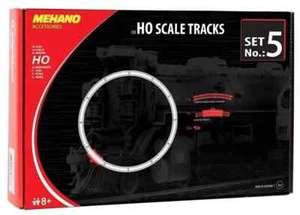 MEHANO F105 Set base binari curvi + presa contatto 24pz tracciato zero H0 1:87 - Foto 1 di 2
