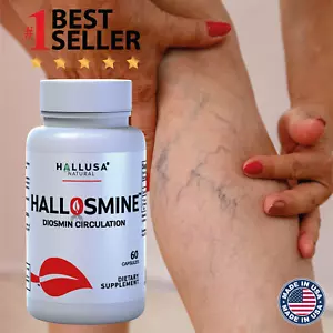 HALLOSMINE 300 Mg - Vascular Health & Vein Support - Diosmin 60 Cap - Picture 1 of 9