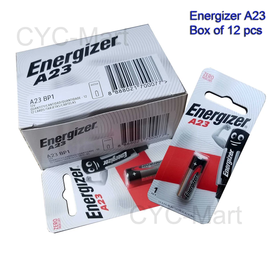 Energizer A23 23A 12V E23A GP23A MN21 V23GA Car Remote Batteries Box of 12pcs - Image 1 of 1