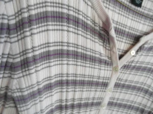 VINTAGE c1970 Quality Cotton OOAK SWEATER Pink Purple Button Pullover Beautiful - Picture 1 of 4