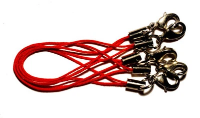 5 Bänder/Band für Anhänger - rot - Handy/Schmuck/Charm/USB-Stick/..*neu* - Bild 1 von 2