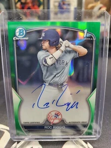 Rock Riggio 2023 Bowman Draft Chrome 🔥 Auto Green Lava #d /99 🔥 Yankees 1st - Picture 1 of 2