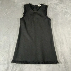 Sugar Lips Dress Womens Large Black Neon Fit and Flare Midi Dress Fringed Edges - Picture 1 of 7