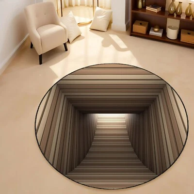 3D Illusion Rug, Optical Floor Art, Trippy Round Rug, Hole Effect Mat - Image 1 of 4