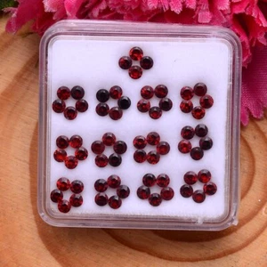 64 Pcs Natural Mozambique Garnet 2.50mm Round Cut Untreated Stunning Gemstones - Picture 1 of 7