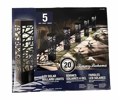 Tommy Bahama Square Solar Bollard Lights – 20 Lumen 5-pack - Image 1 of 4