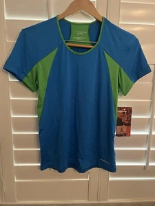 brooks for women equilibrium technology activewear short sleeve top Blue L - Picture 1 of 2