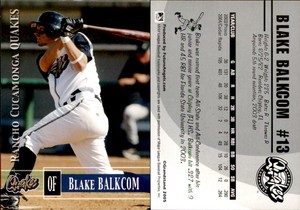 Blake Balkcom 2005 Grandstand Rancho Cucamonga Quakes #11 Card *AutographDen*