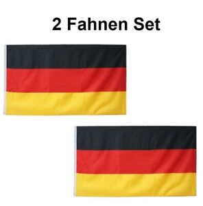 2 Fahnen Set Deutschland 60x90 cm Fahne Flagge mit Ösen