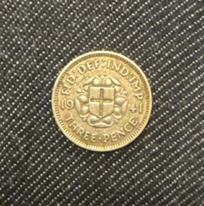 Georg VI 3d Threepence 1941 Silbermünze (0,500) - Bild 1 von 2