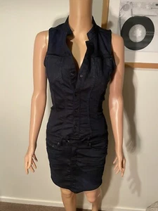 G-Star Raw Core Slim Sleeveless Denim Dress Ladies Size Small - Picture 1 of 11