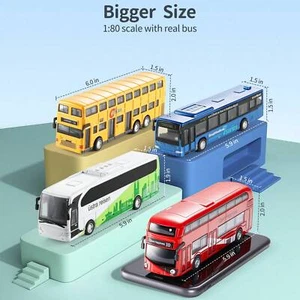 Geyiie School Bus Toy, Kids Die-Cast Metal Car Toys For Kids 3-8 Years Old Pull - Picture 1 of 6