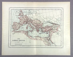 Antique Illustration Map of The Roman Empire in 2nd Century Encyclopedia 1901 - Picture 1 of 5
