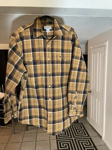 Carhartt Shirt Mens XL Brown Rugged Flx Heavyweight Plaid Flannel Shirt Jacket - Picture 1 of 12