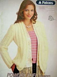 Patons Knitting Pattern Book 1243 - POWDER PUFF & FEATHERS - 22 Styles XXS TO XL - Picture 1 of 5