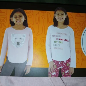 Members Mark Girls 2 Pack My Favorite Tees Flip Sequins Long Sleeves 14/16 - Picture 1 of 3