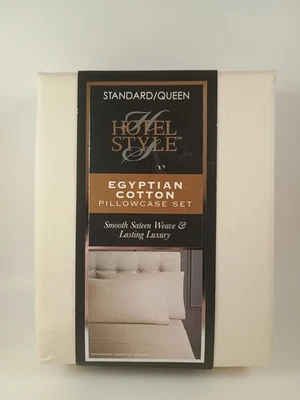 Hotel Style 600 Thread Count Set of 2 Pillowcases Soft  Standard/Queen NWT - Image 1 of 4