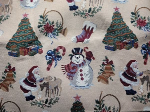 Vintage Christmas tapestry fabric  1-1/2 yard x 39 inches wide - Picture 1 of 1