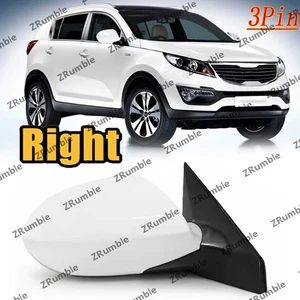 For KIA Sportage R 2011 2012-2016 Right side Door Rearview Mirror White 3Pin - Picture 1 of 4