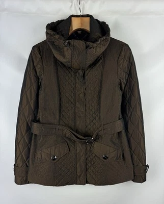 Burberry London женщины подпоясанный высокий воротник молнии куртка размер США 12 IT 46 - Изображение 1 из 4