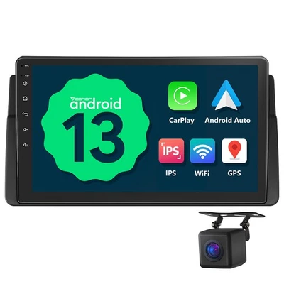 E46A13 9" IPS Android Auto 13 Autoradio GPS Navi CarPlay USB WiFi BMW 3er E46 M3 - Bild 1 von 4