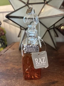 RAZ Eric Cortina Scotch Decanter Glass Ornament Christmas Cheers 5" NWT NEW - Picture 1 of 8