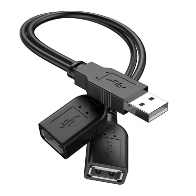 Cavo Sdoppiatore USB, Cavo Doppio USB Maschio Femmina Y Splitter Per PC/iPhones/ - Immagine 1 di 4