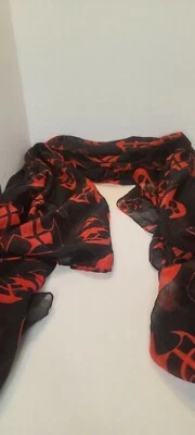 Шарф прозрачный с логотипом DC Comics Batman Harley Quinn черный красный  - Изображение 1 из 3