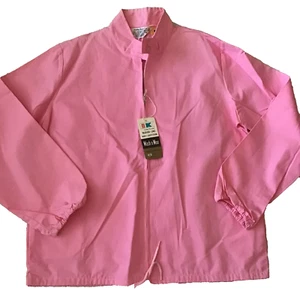 Vintage Pink Cotton Jacket Kmart Zip Up Size Medium SS Kresge Made in Japan NOS - Picture 1 of 8