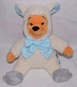 NWT-DISNEY-11"  2016 EASTER WINNIE THE POOH-SHEEP/LAMB PLUSH- BLUE GINGHAM BOW - Imagen 1 de 11