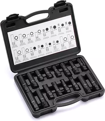 16-Piece Locking Lug Nut Master Key Set of Spline Star and Hex Style Keys, Wheel - Image 1 of 4