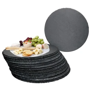 12x Schieferplatten rund Ø30cm Untersetzer Pizza-Teller Servier-Platte Schiefer - Bild 1 von 6