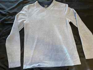 ^FADED GLORY S/CH (34-36) L.S. LT. BLUE/NAVY TRIM pre-owned - Picture 1 of 8