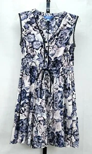 Simply Vera Vera Wang floral design dress size PM RN#73277 tie waist polyester - Picture 1 of 3