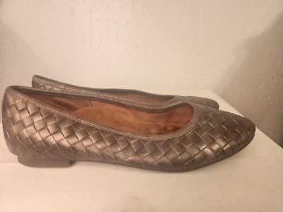 Zapatos planos de ballet tejidos sin cordones de cuero bronce Aetrex Lyla para mujer talla 7,5 #31 Foto 1 de 4