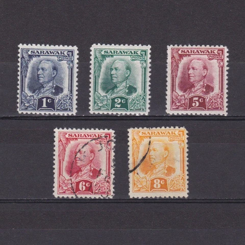 SARAWAK MALAYSIA 1932, SG# 91-97, CV £28, part set, MH/Used Cover