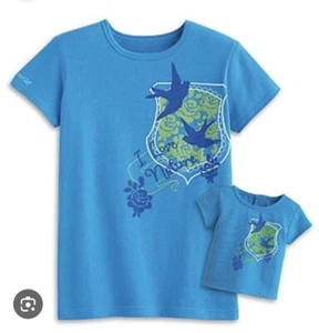 American Girl LANIE TEE SET GIRL & DOLL Blue Tee White Tee Large (2ea Available) - Picture 1 of 6