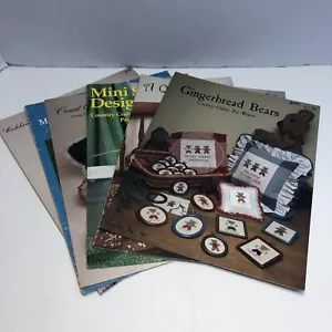 7 Pat Waters Assorted Cross Stitch Pattern Books Lot Wedding Quilts Bears - Picture 1 of 15