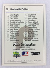 1991 Martinsville Phillies-Classic BEST Minor Lg Baseball Card-Checklist