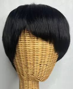 EVE Human Blended Hair Wig, Dark Brown Pixie, Tangle Free, Short Hair, Straight - Picture 1 of 9