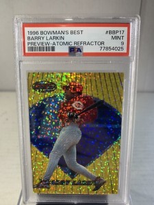 1996 Bowmans Best Atomic Refractor Barry Larkin PSA 9 Pop 7 Cincinnati Reds