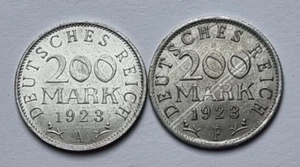 Deutschland 2x 200 Mark 1923 A, F; J304 - Bild 1 von 2