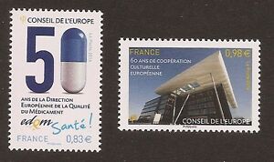 FRANCE 2014 - Timbres de Service CONSEIL de L'EUROPE n° 159 et 160 NEUFS** LUXE