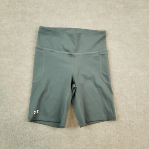 Under Armour Shorts Womens Medium Gray Compression Stretch Biker Shorts - Picture 1 of 10