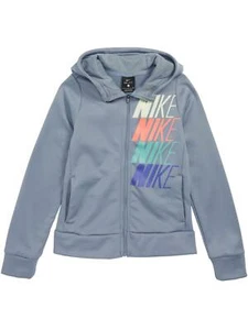 Nike Therma Girls Gray Zip Front Hoodie Sweatshirt Jacket Dri-fit Small - Picture 1 of 1