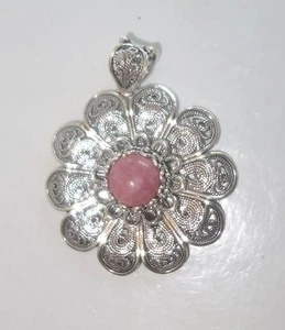 Turkish DGS 925 Sterling Silver Large round Pendant new - Picture 1 of 3
